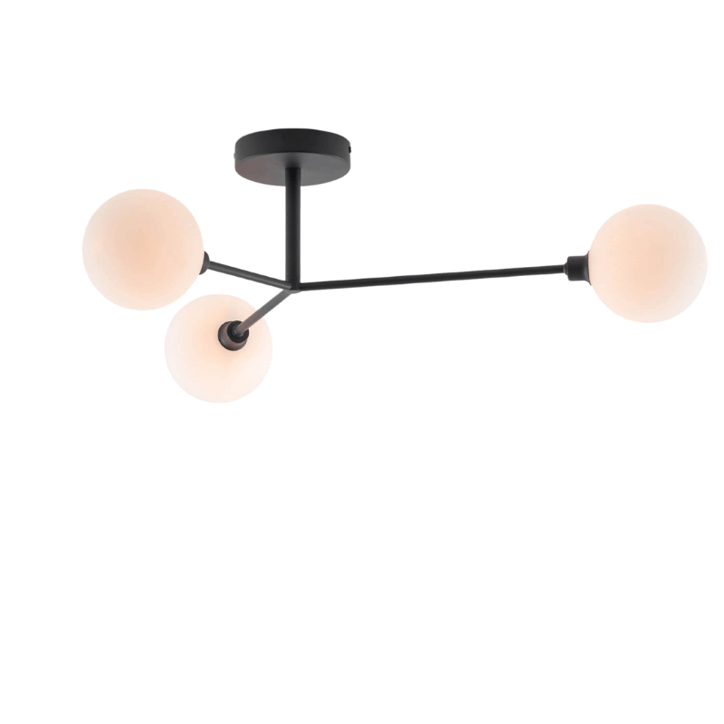 Charcoal grey 3 light flush ceiling light