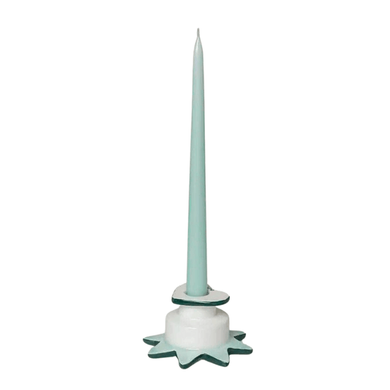 Star-Heart Candle Holder Green + Blue