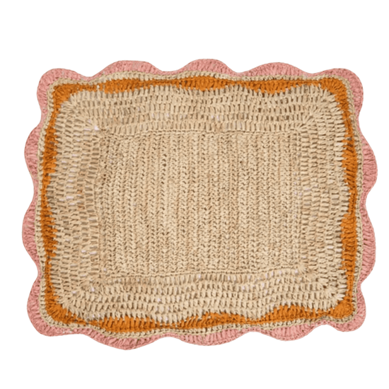 Garden Party Placemat with Pink and Orange Edges