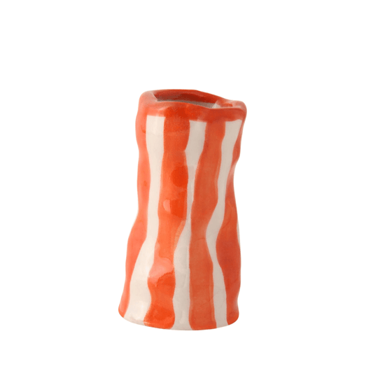 Flame Orange Candy Stripe Candle Holder