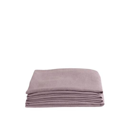 Hemp Fitted Sheet Lilac White