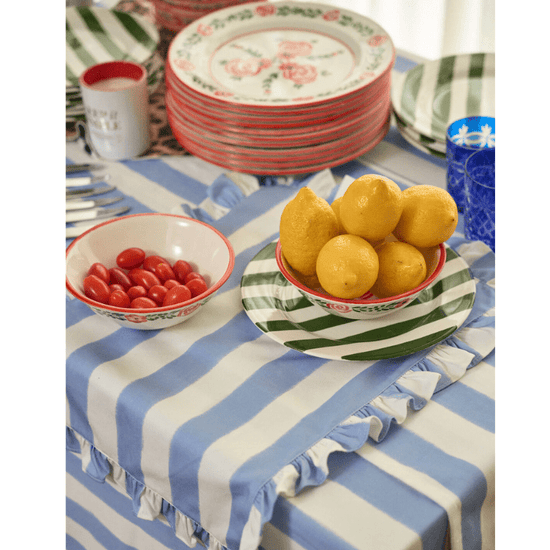 Purple Striped Tablecloth - Between Us