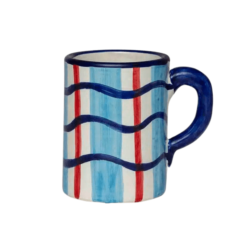 Load image into Gallery viewer, Blue Wavy-Lines Mug
