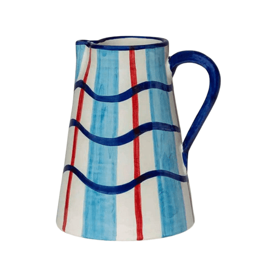 Load image into Gallery viewer, Blue Wavy-Lines Jug
