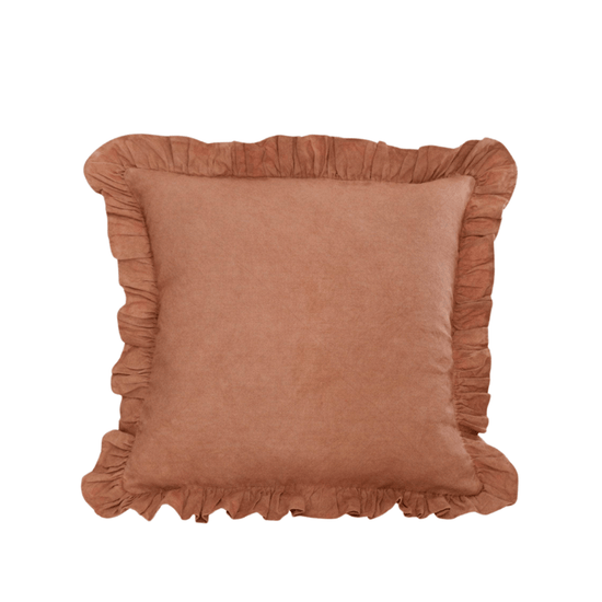Ruffles Cushion in Terracotta