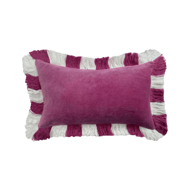 Rectangle Fuchsia Velvet Cushion Cover