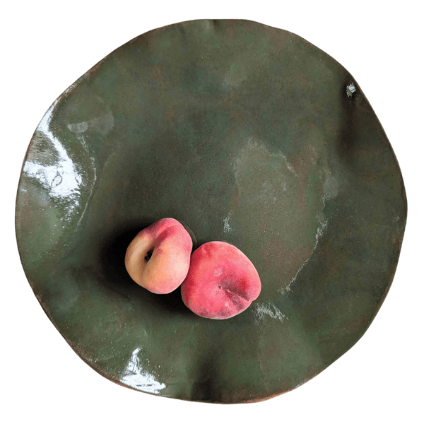 Deep Green Wavy Serving Plate