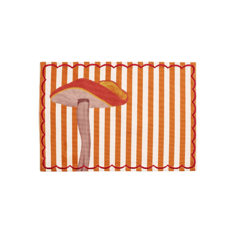 Orange Striped Mushroom Placemat
