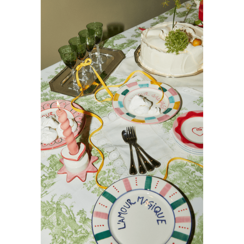 Star-Heart Candle Holder Red + Pink