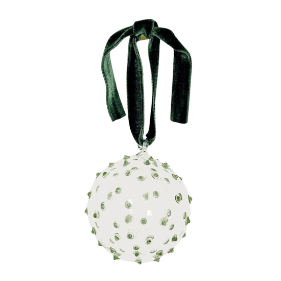 Pom Glass Bauble - Green