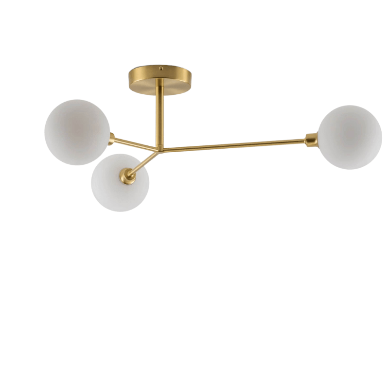 Brass 3 light flush ceiling light