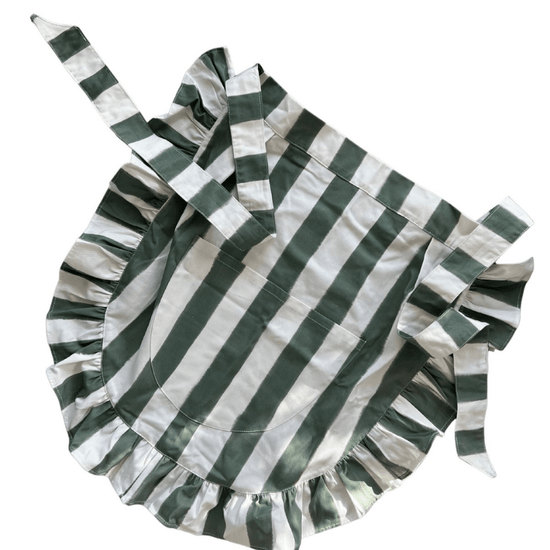 Load image into Gallery viewer, Green Striped Apron - Between Us
