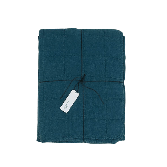 Load image into Gallery viewer, Simple Linen Quilt - Peacock
