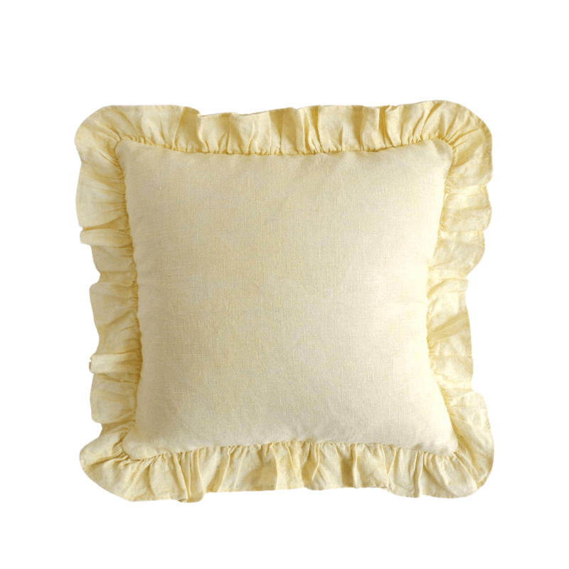 Square Ruffles Cushion in Yellow