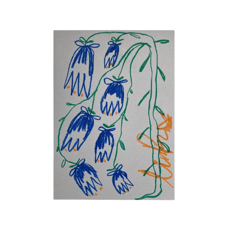 Blue Drooping Flowers | Original Painting A3