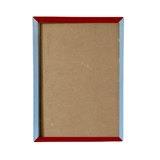 Painted Wood Picture Frame, Baby Blue & Burgundy