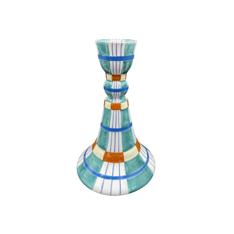 Kente Candlestick, Turquoise