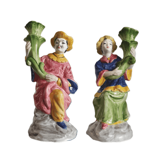 La Managerie Ottomane  Chinese Candlestick Set of 2