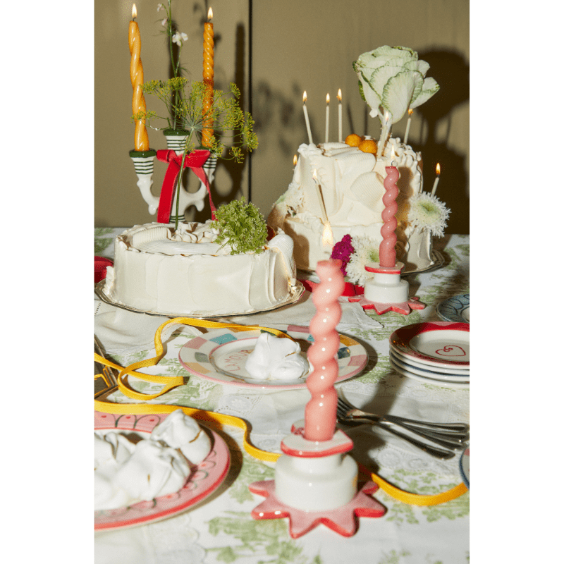 Star-Heart Candle Holder Red + Pink