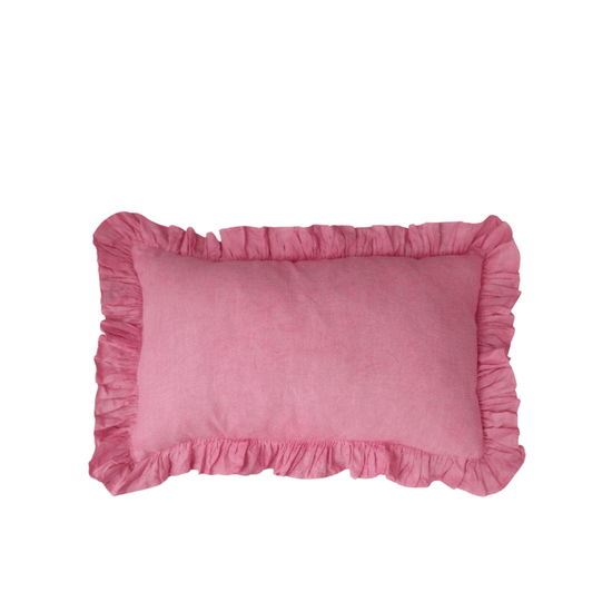 Load image into Gallery viewer, Oblong Ruffles Cushion in Pink
