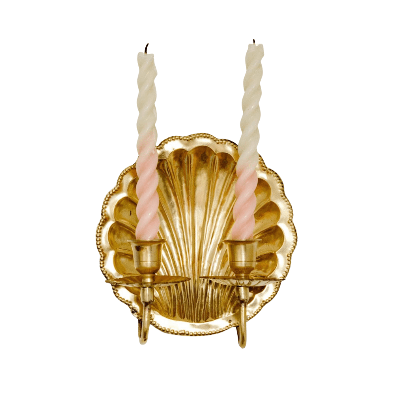 Shell Brass Wall Sconce (Double)