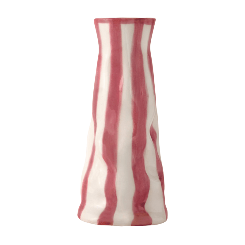 Ruby Candy Stripe Vase