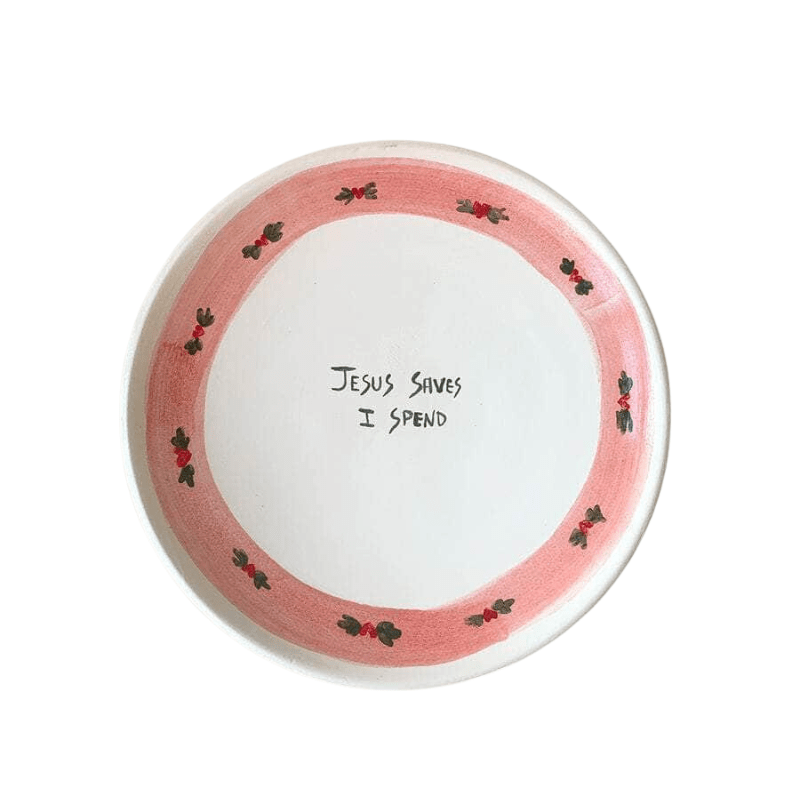 "Jesus Saves I Spend" Plates