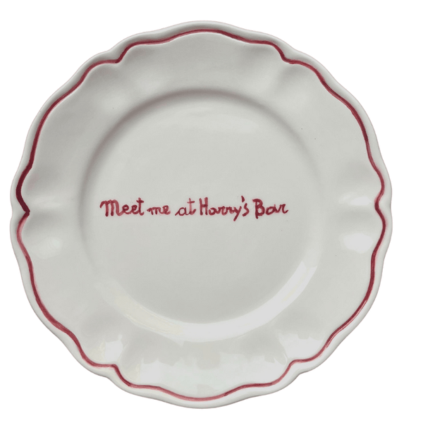 Ceramic "Meet Me At Harry's Bar" Plate | Set of 6