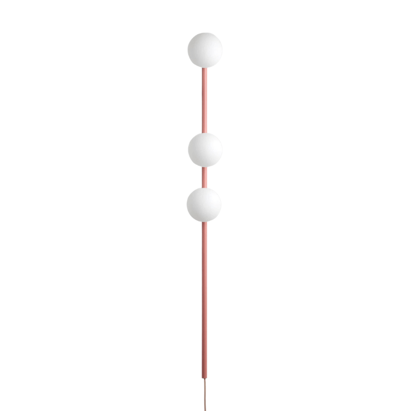 Pink bar opal ball wall light