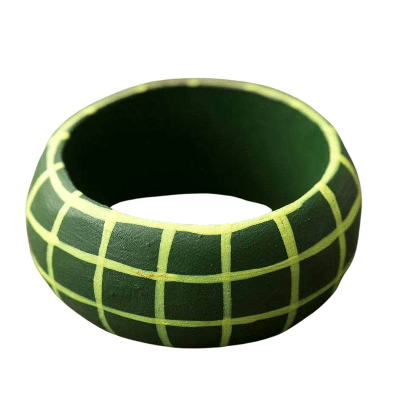 Wooden Check Napkin Holder - Dark Green