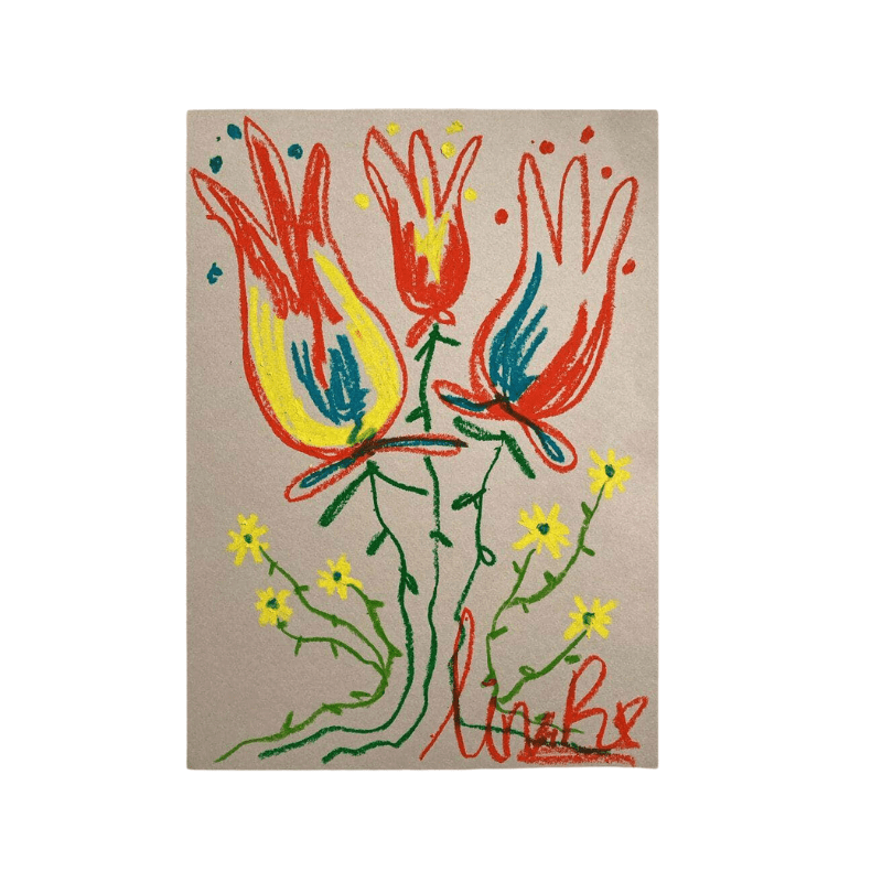 Yellow + Orange Flowers | Original Painting A3