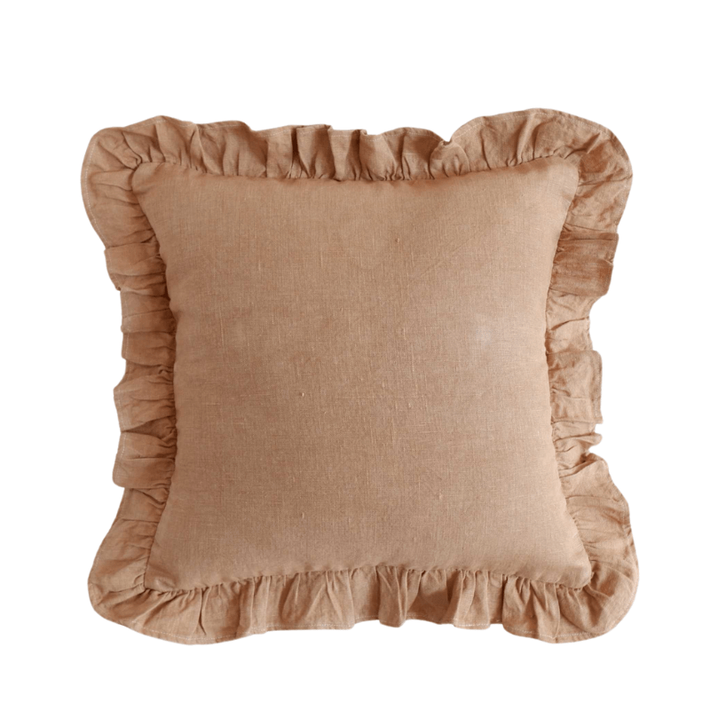 Square Ruffles Cushion in Latte