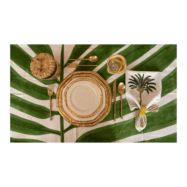 Hand-Printed Cotton Napkins - Palm Set of 4