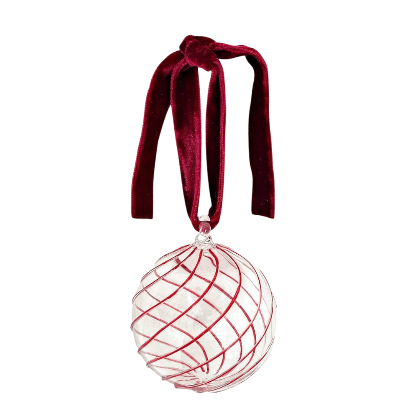 Swirl Glass Bauble - Red