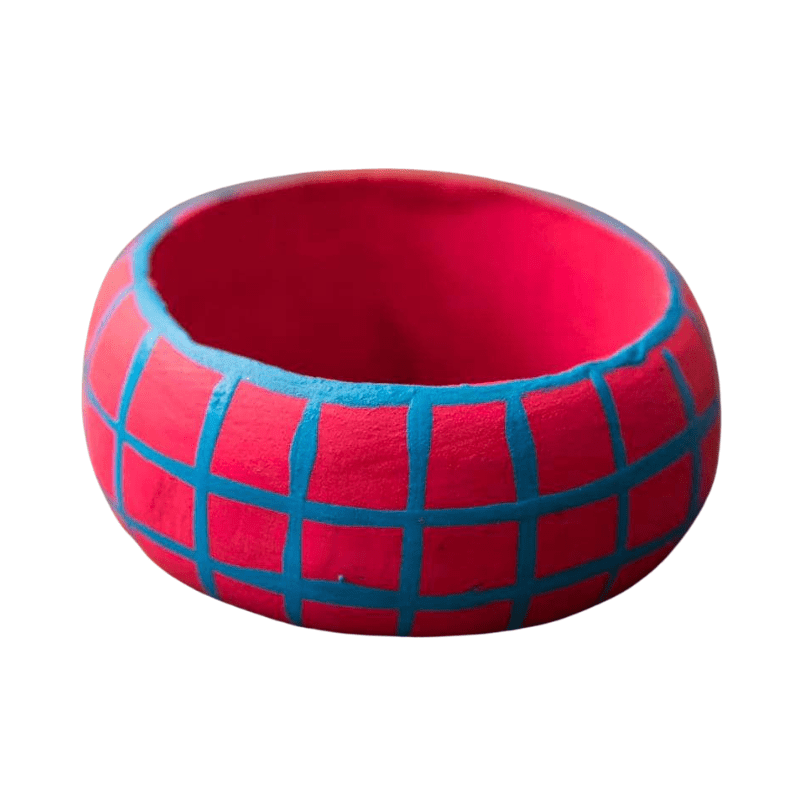 Wooden Check Napkin Holder - Fuschia