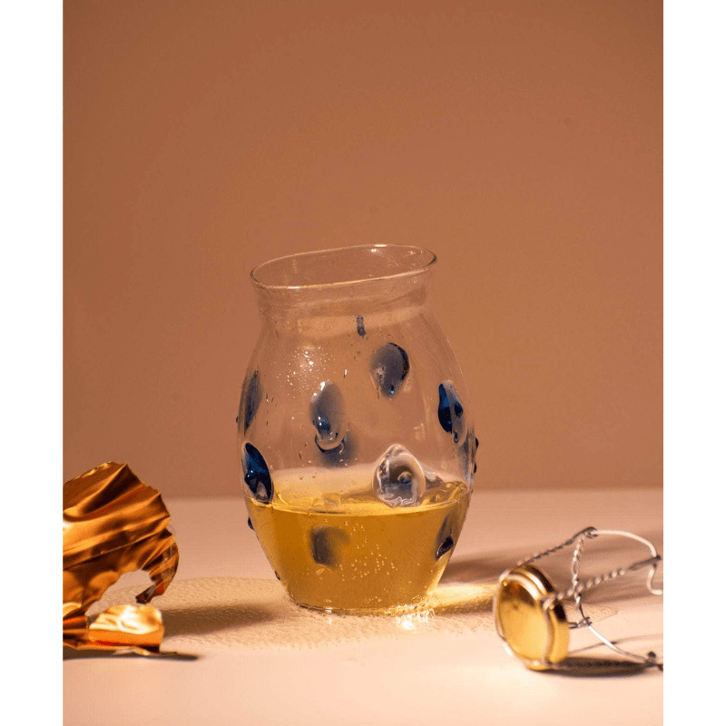 Blue Prickly Glass (Set of 4)