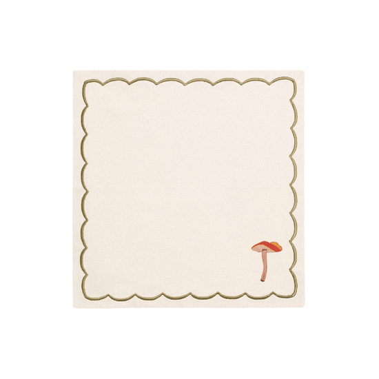 Beige Linen Mushroom Napkins ( Set of 4 )