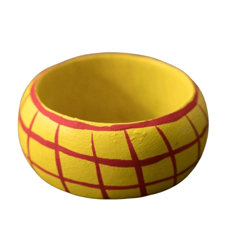 Wooden Check Napkin Holder - Yellow