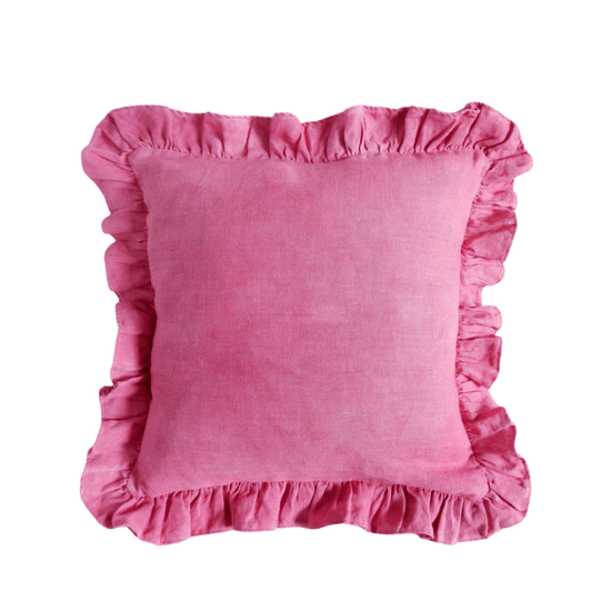 Square Ruffles Cushion in Pink