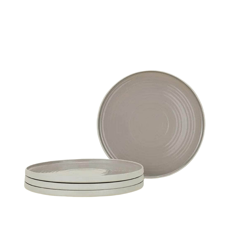 Essential Dinner Plate - Set Of 4, Light Grey