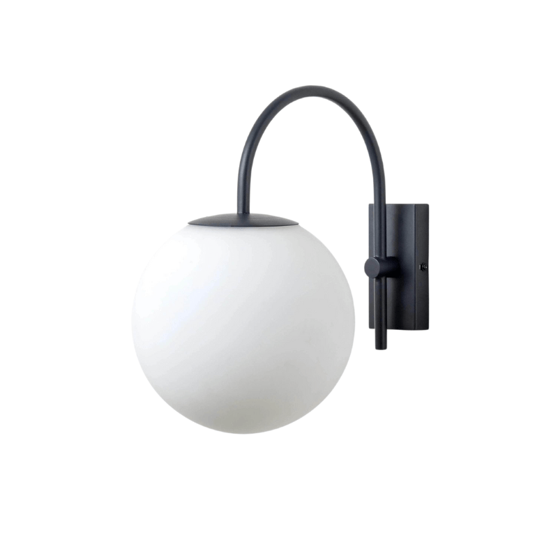 Charcoal grey hanging globe wall light