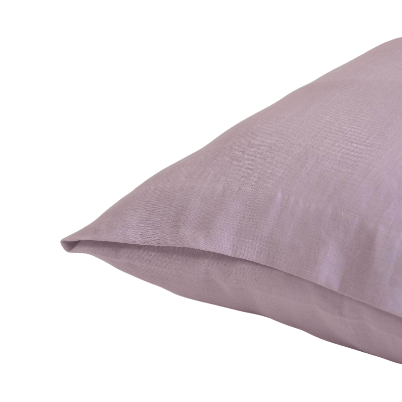 Hemp Pillowcase Pair Lilac White