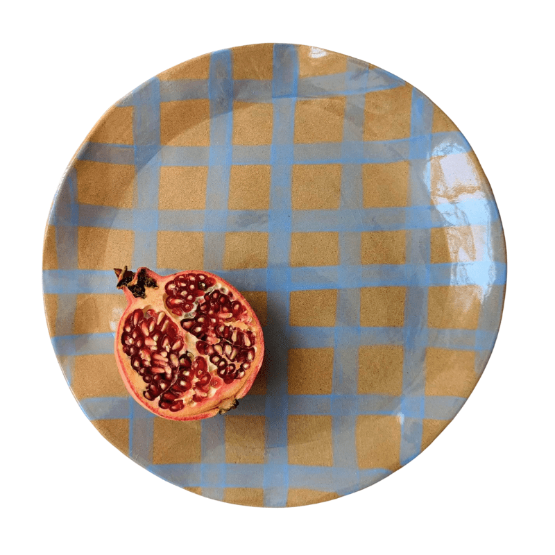 Blue Gingham Serving Platter