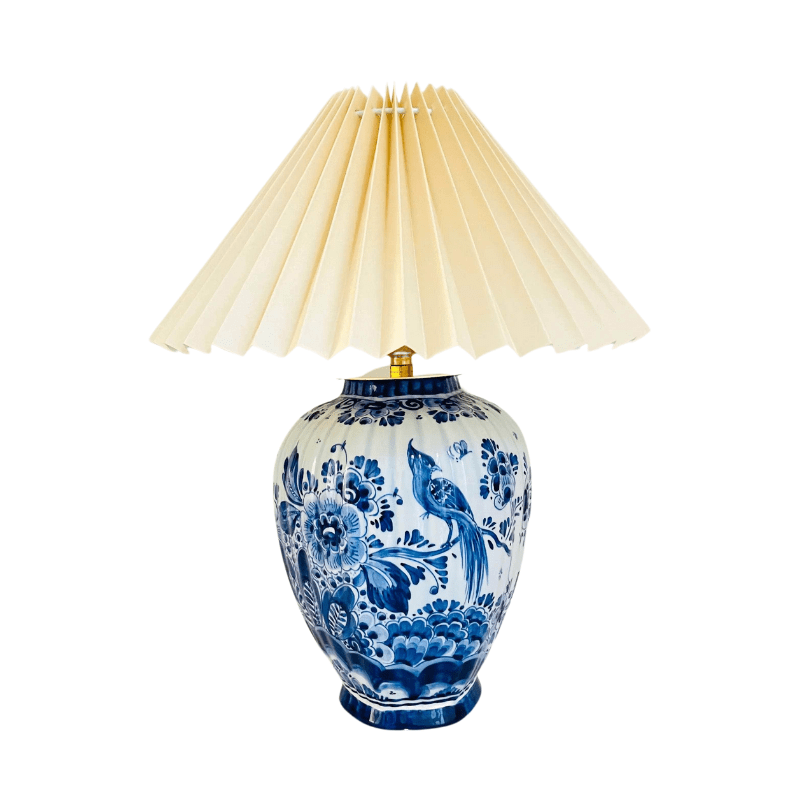 Antique Mini Delft Lamp 'The Swan'