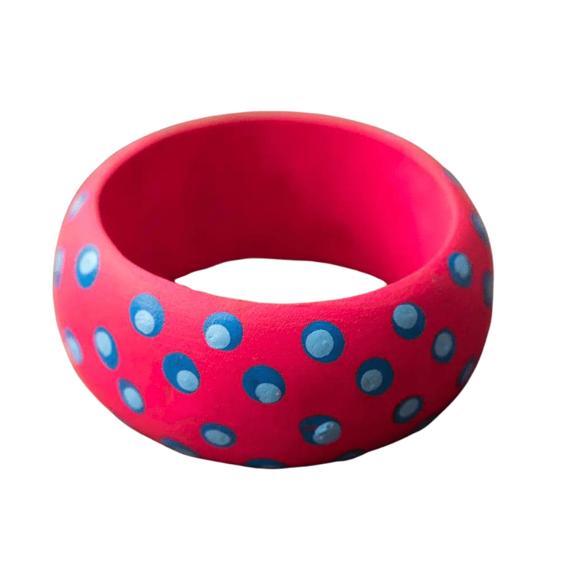 Wooden Dots Napkin Holder - Fuschia