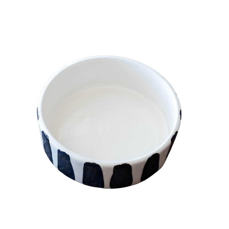 Black and White Striped Pet Bowl