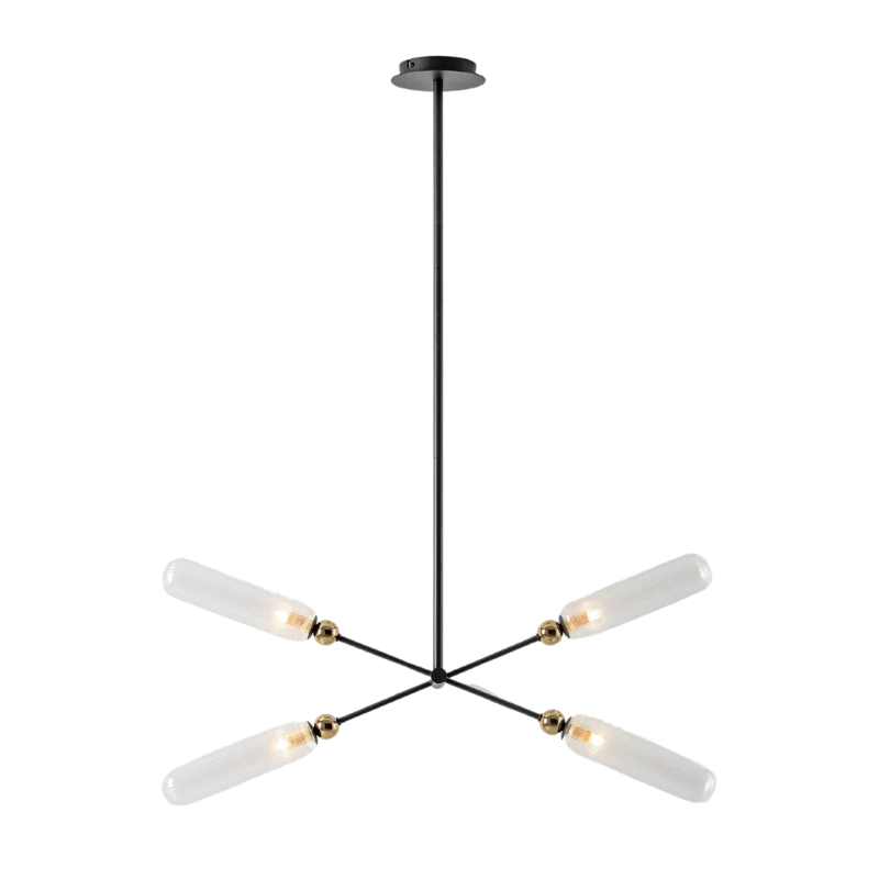 Charcoal grey ribbed glass ceiling light