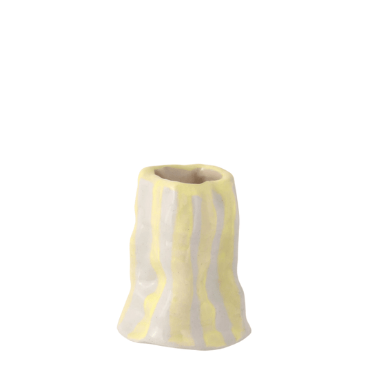 Light Yellow Candy Stripe Candle Holder