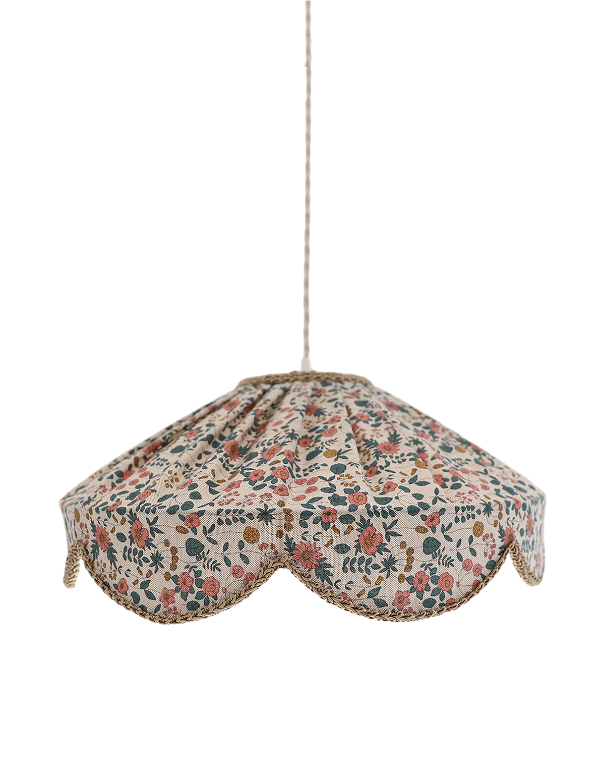 Floral-Shaped Pendant Light Cosette Printed “English Garden”