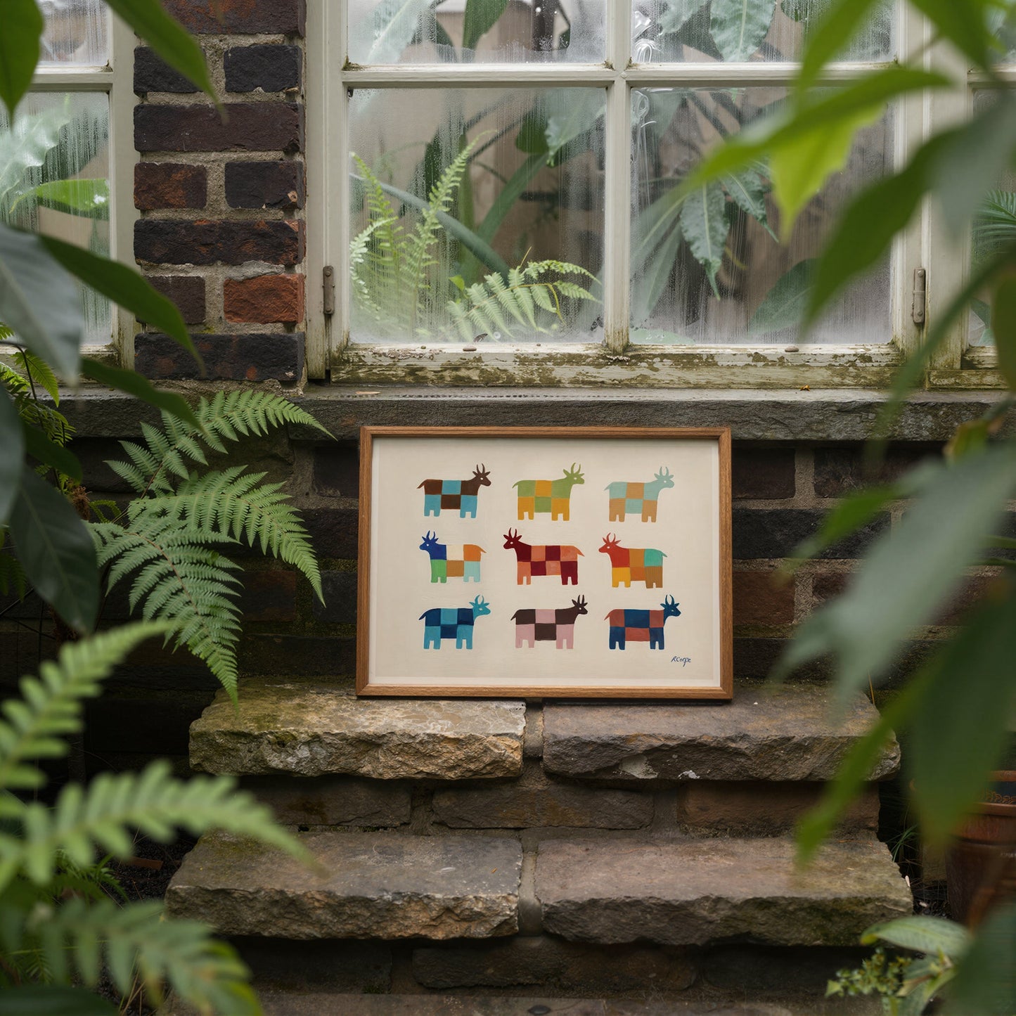 Moo Patchwork Cow Art Print